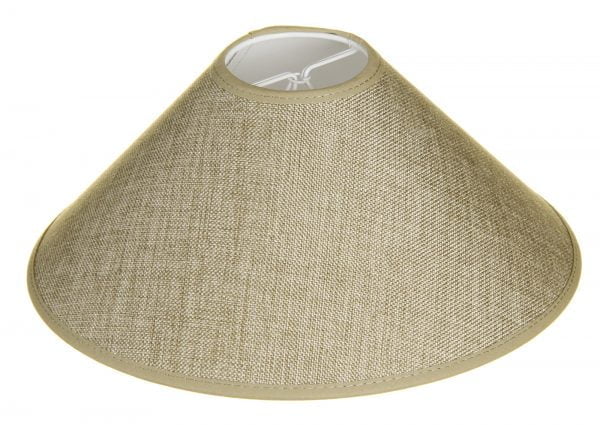 Yksivärinen matala lampunvarjostin jonka väri on vihreä. Varjostin on materiaaliltaan laminoitua kangasta.